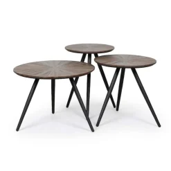 Salontafel Meti Bruin - set 3 stuks