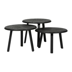 Salontafel Reims Zwart - set 3 stuks