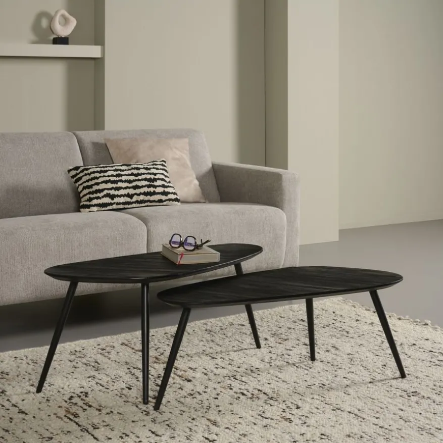 Salontafel Thionville Zwart - set 2 stuks