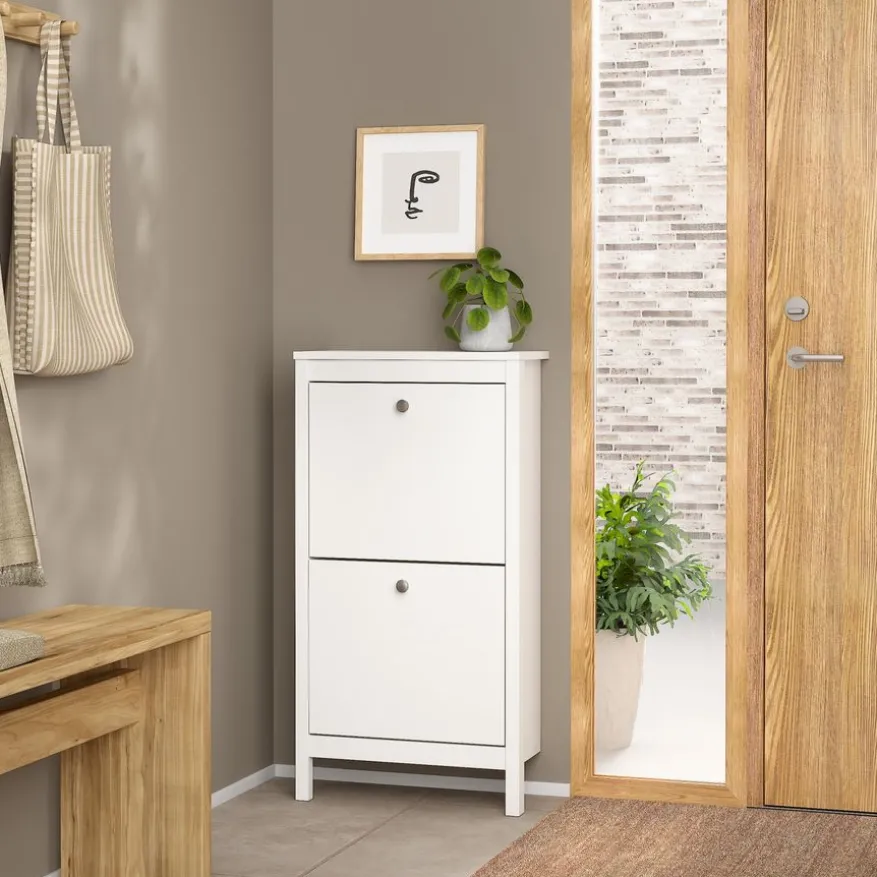 Schoenenkast Dallas Wit - 54x103x25 cm