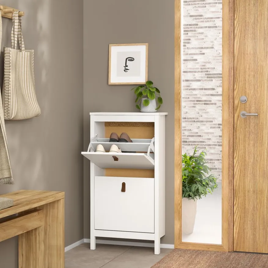 Schoenenkast Dallas Wit - 54x103x25 cm