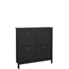 Schoenenkast Dallas Zwart - 103x103x25 cm