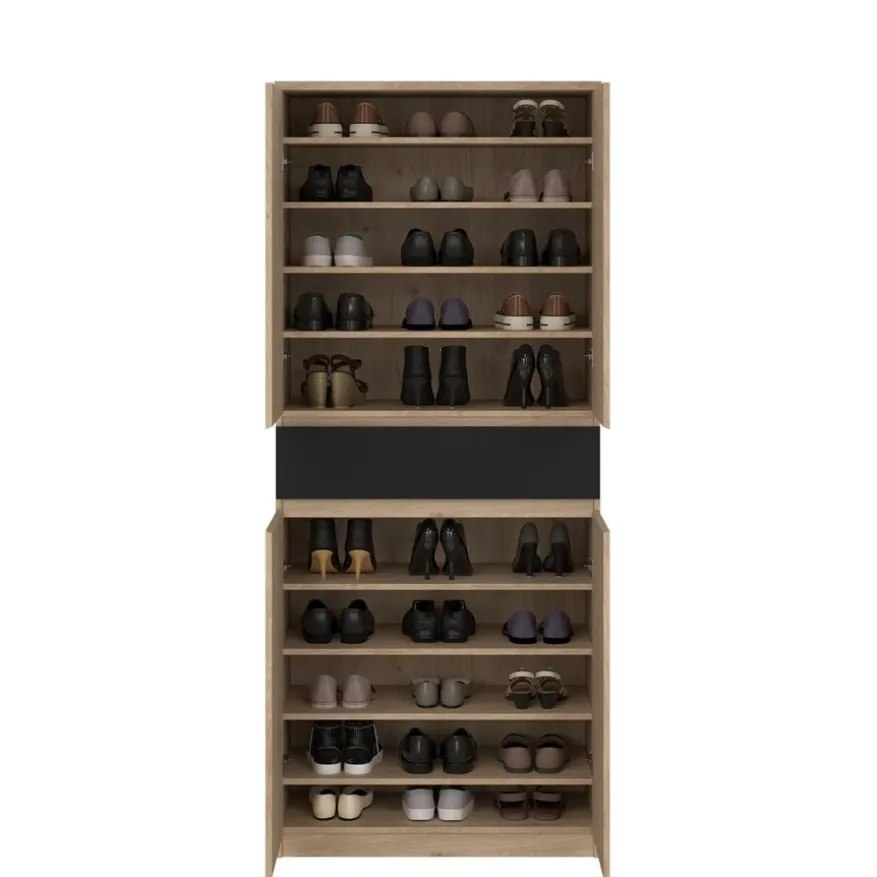 Schoenenkast Luna Eiken - 81x192x40 cm