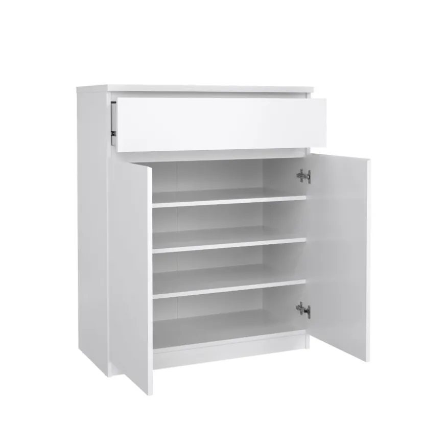 Schoenenkast Luna Hoogglans Wit - 81x101x40 cm
