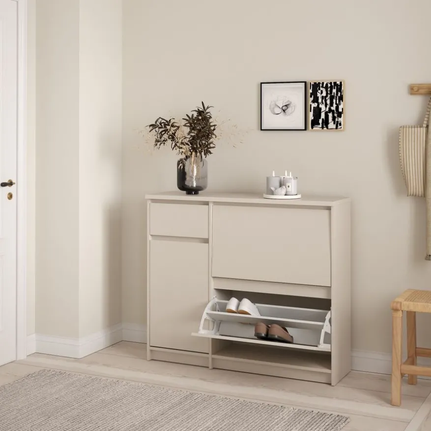 Schoenenkast Luna Taupe - 109x92x32 cm