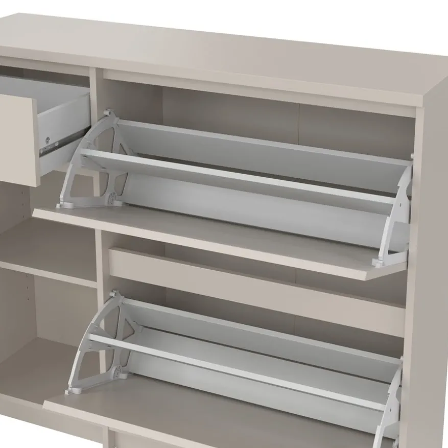 Schoenenkast Luna Taupe - 109x92x32 cm
