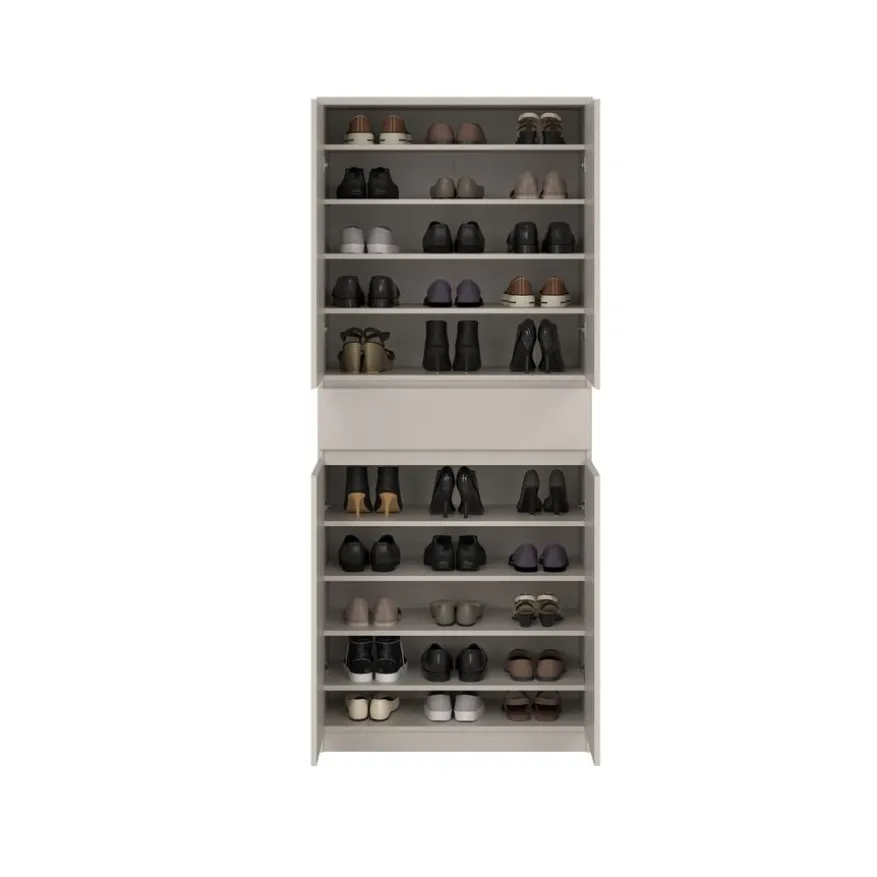 Schoenenkast Luna Taupe - 81x192x40 cm