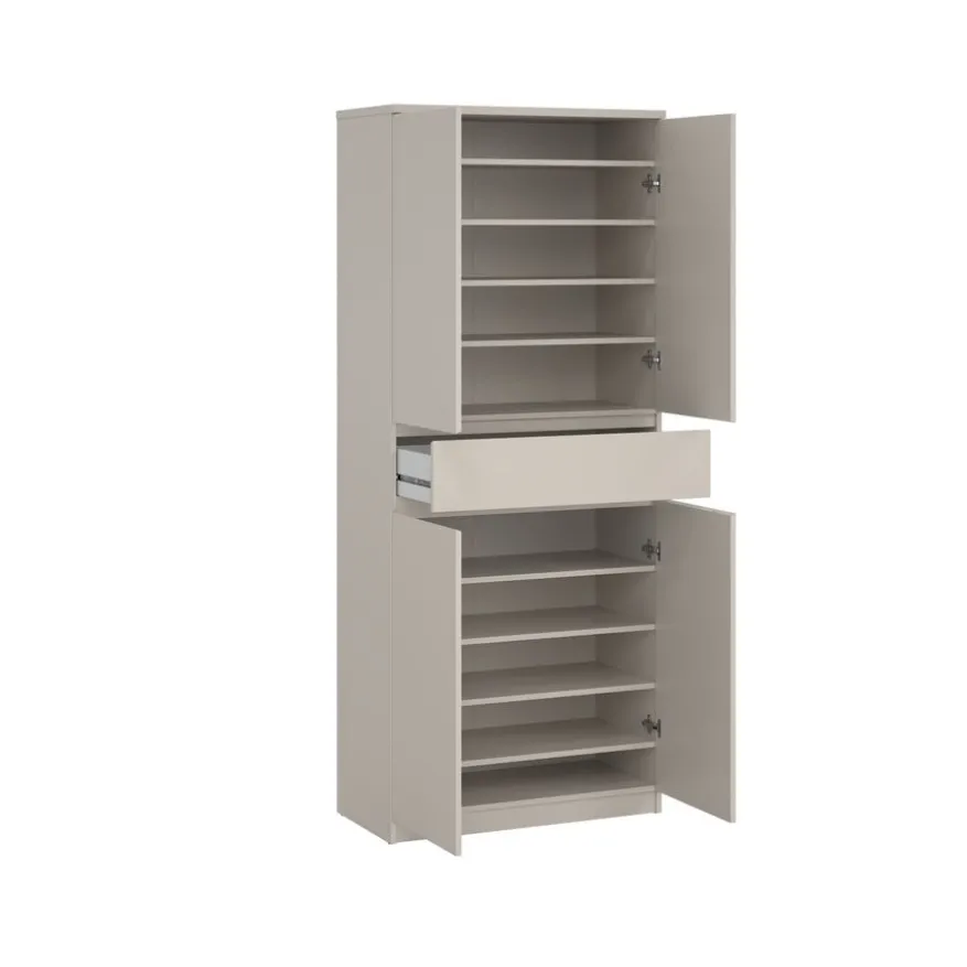 Schoenenkast Luna Taupe - 81x192x40 cm