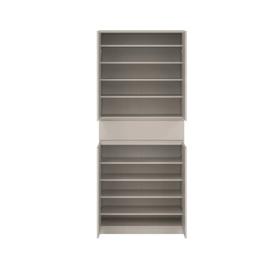 Schoenenkast Luna Taupe - 81x192x40 cm
