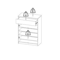 Schoenenkast Luna Wit - 81x112x40 cm