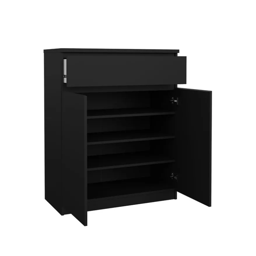 Schoenenkast Luna Zwart - 81x101x40 cm