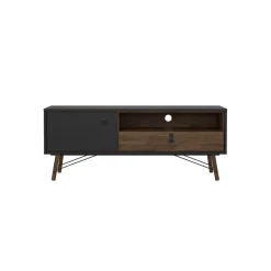 TV-meubel Denver Zwart / Walnoot - 150x60x40 cm