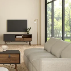 TV-meubel Denver Zwart / Walnoot - 150x60x40 cm