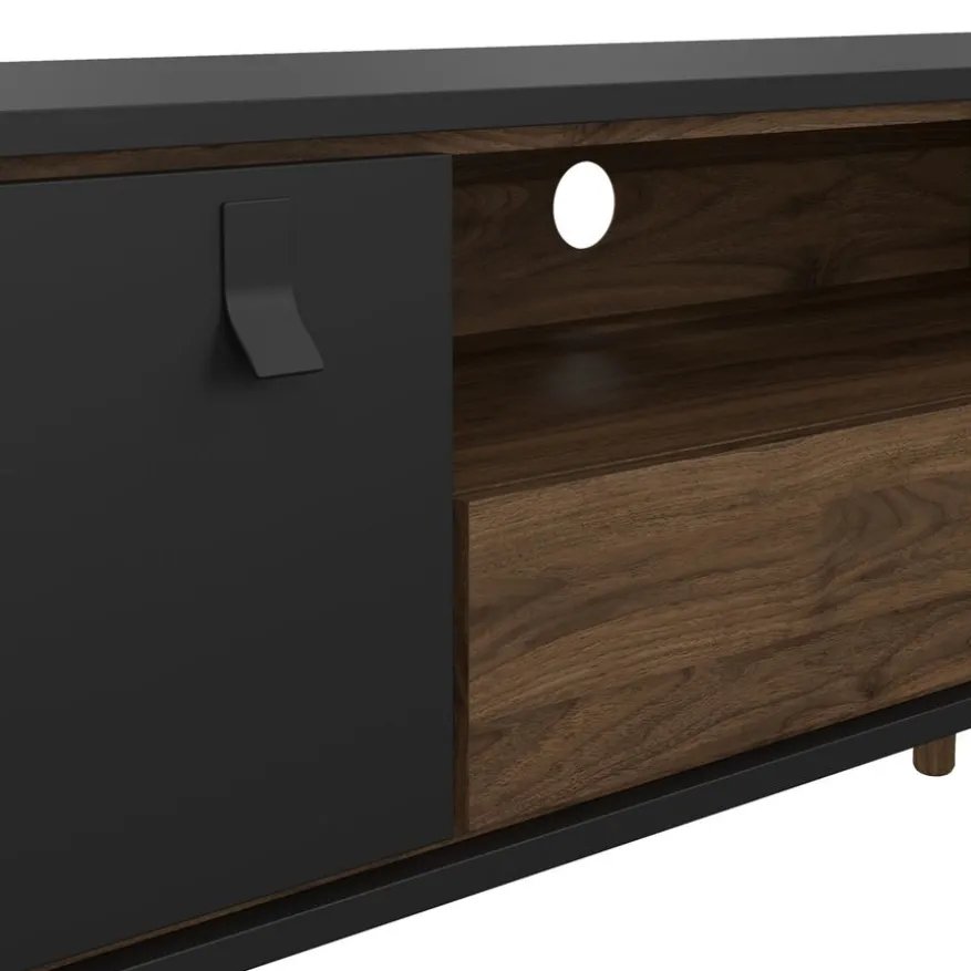 TV-meubel Denver Zwart / Walnoot - 150x60x40 cm