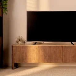 TV-Meubel Liam Bruin / Marmer - 210x55x40 cm