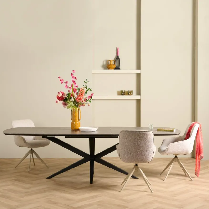 Uitschuifbare Eettafel Enjoy Donkergrijs - 220/277x120 cm