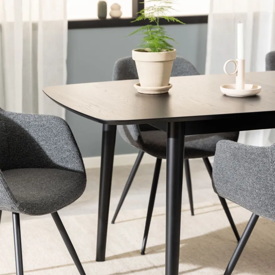 Uitschuifbare Eettafel Saga Zwart - 180/219x90 cm