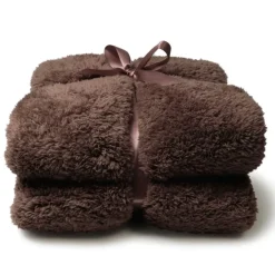 Unique Living Plaid Teddy Taupe - 150x200 cm