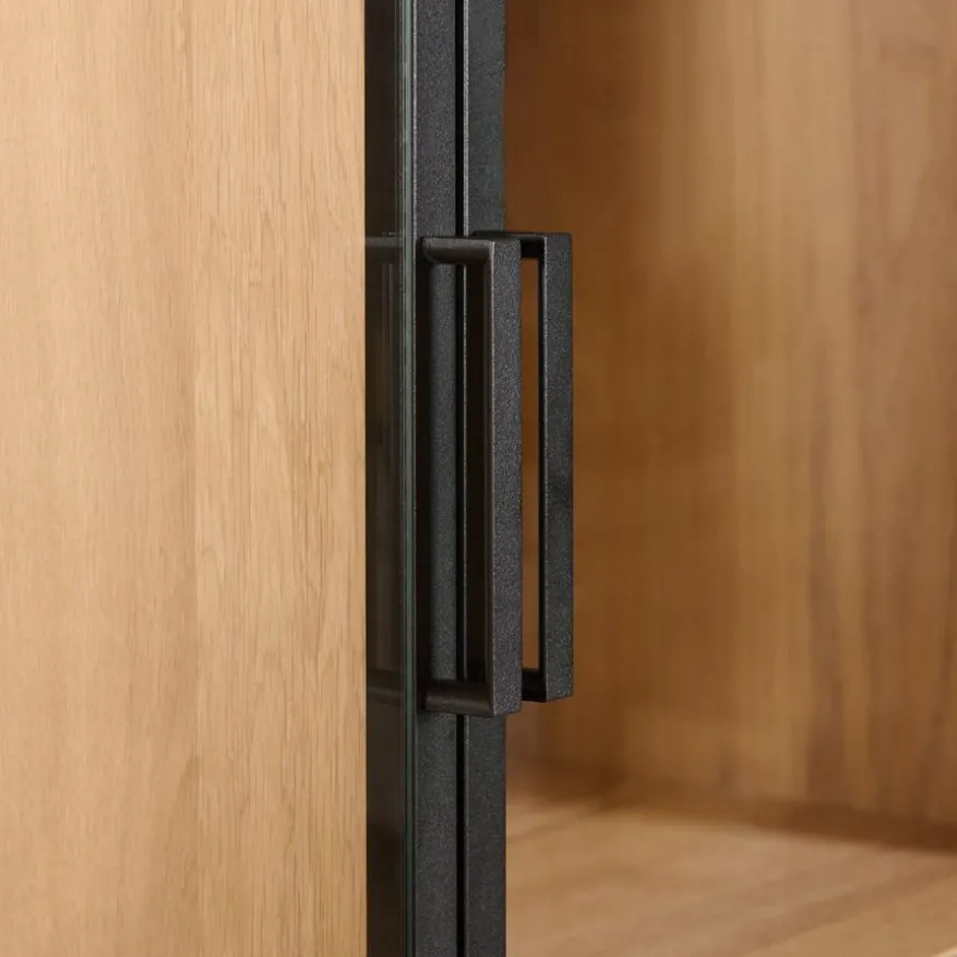 Vitrinekast Chester Naturel - 105x214x40 cm