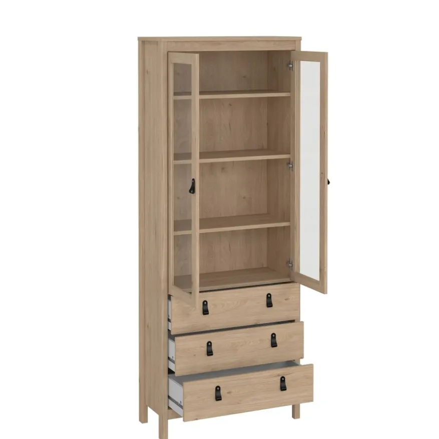 Vitrinekast Dallas Eiken - 79x199x33 cm