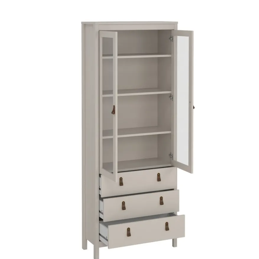 Vitrinekast Dallas Taupe - 79x199x33 cm