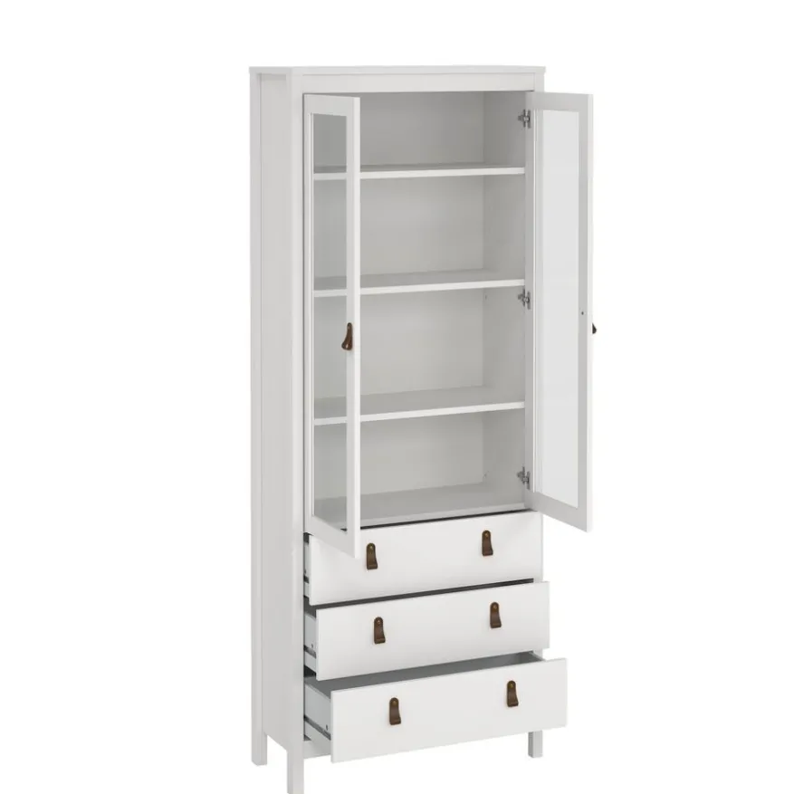 Vitrinekast Dallas Wit - 79x199x33 cm