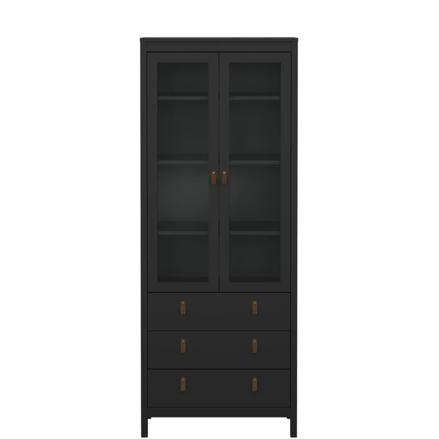 Vitrinekast Dallas Zwart - 79x199x33 cm