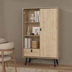 Vitrinekast Denver Eiken - 102x162x40 cm