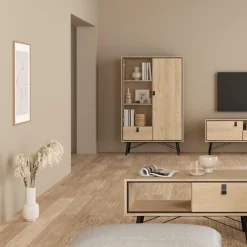Vitrinekast Denver Eiken - 102x162x40 cm