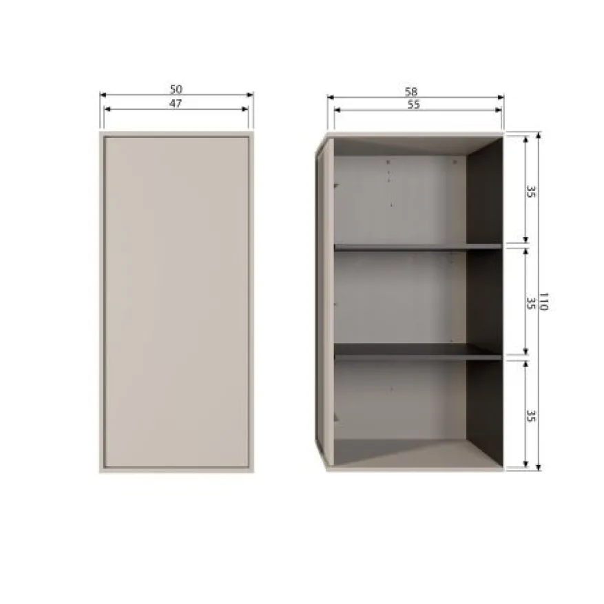 vtwonen Kledingkast Daily Greige - 50x110x58 cm