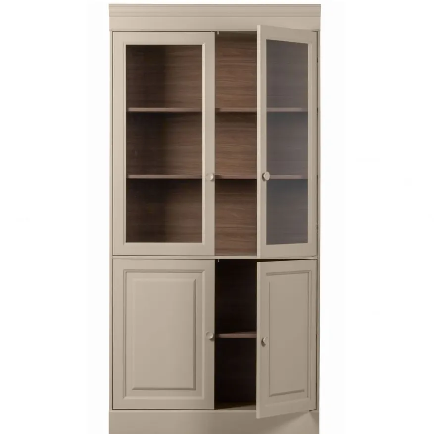 vtwonen Vitrinekast Chow Greige - 105x215x40 cm