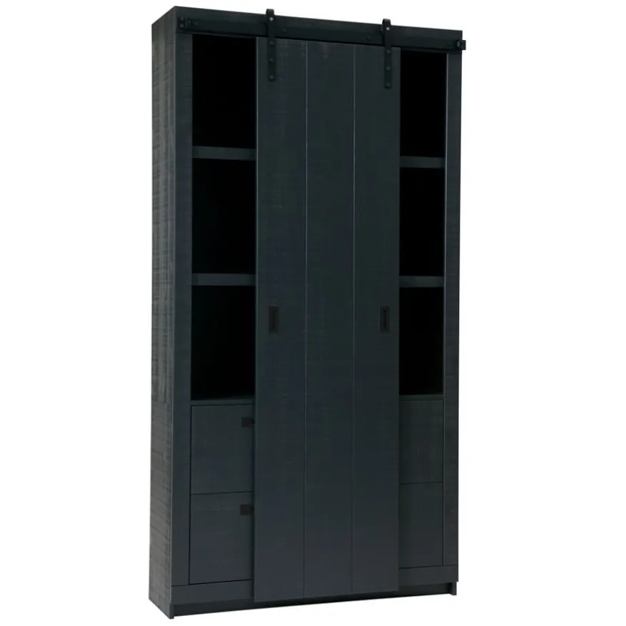 vtwonen Wandkast Barn Zwart - 122x230x37 cm