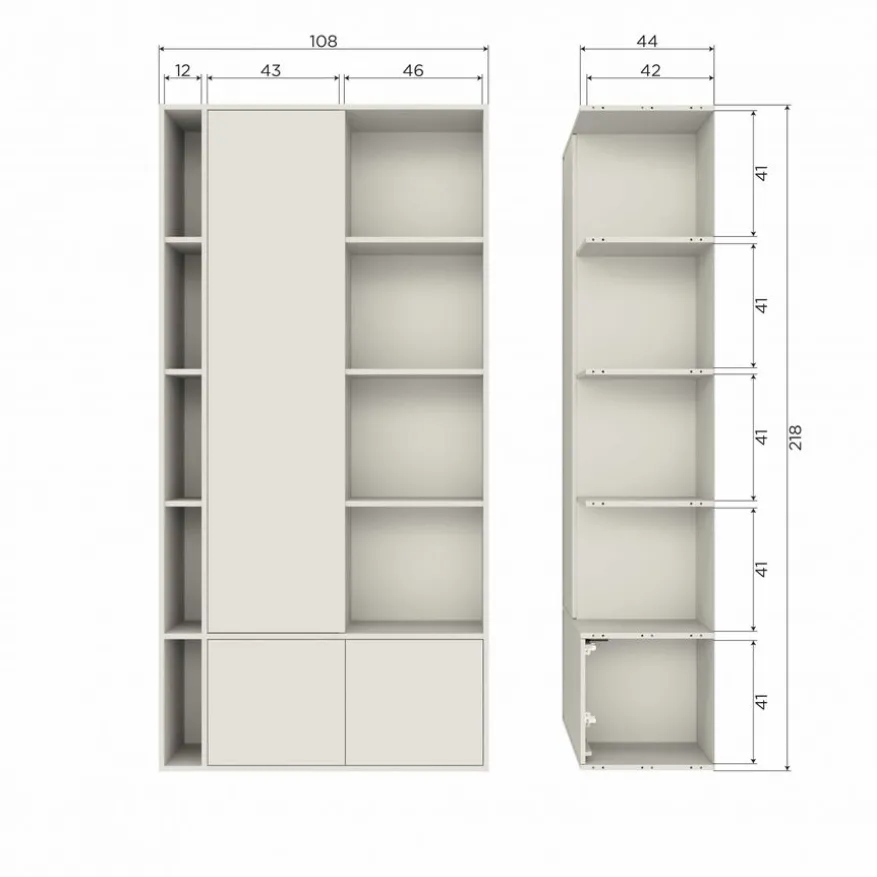 vtwonen Wandkast Settle Down Dust - 108x218x44 cm
