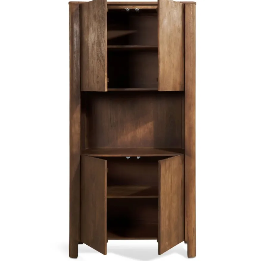 Wandkast Liam Kastanjebruin - 90x180x40 cm