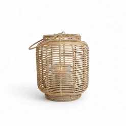Windlicht Rattan Naturel - 28 cm hoog