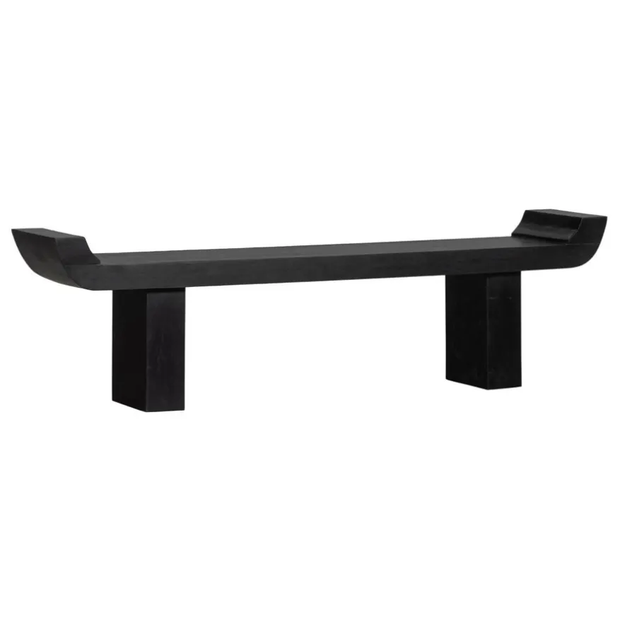 WOOOD Bank Lox Zwart - 183 cm