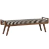 WOOOD Bank Valo Zwart / Wit - 157x43 cm