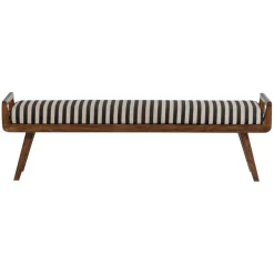 WOOOD Bank Valo Zwart / Wit - 157x43 cm