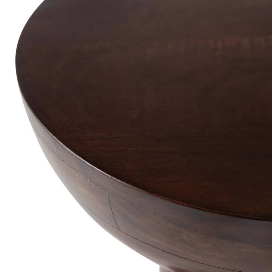 WOOOD Bijzettafel Emel Donkerbruin - Ø 46 cm