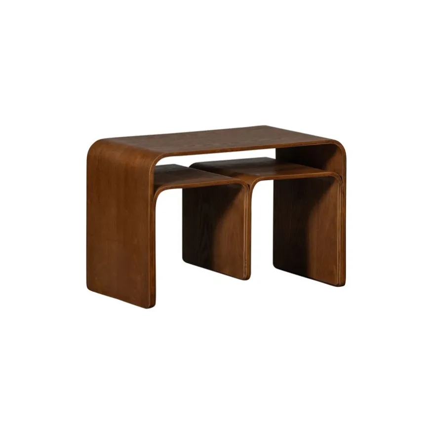 WOOOD Bijzettafel Frey Bruin - 60x32 cm