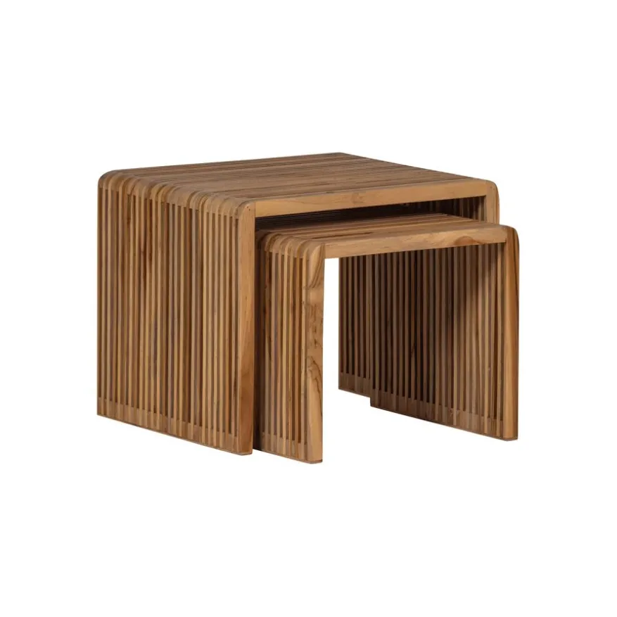 WOOOD Bijzettafel Jasmijn Bruin - set 2 stuks