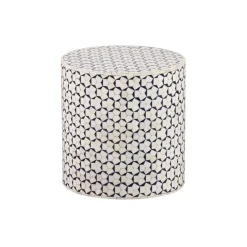 WOOOD Bijzettafel Neva Zwart/Wit - Ø 37 cm
