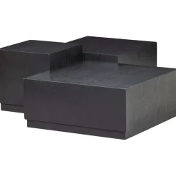 WOOOD Bijzettafel Pim Zwart - set 3 stuks