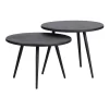 WOOOD Bijzettafel Suze Zwart - set 2 stuks