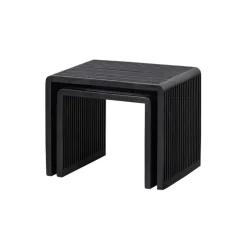 WOOOD Bijzettafel Willa Zwart - set 2 stuks