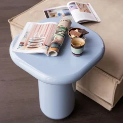 WOOOD Bijzettafel Zava Lichtblauw - Ø 50 cm