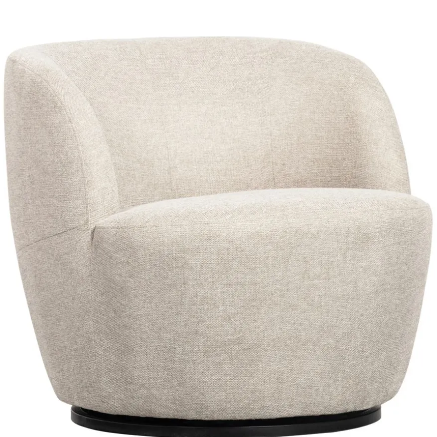 WOOOD Draaifauteuil Serra Crème