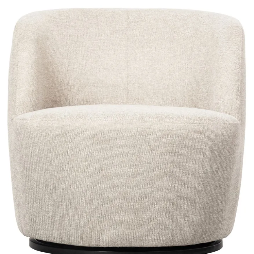 WOOOD Draaifauteuil Serra Crème