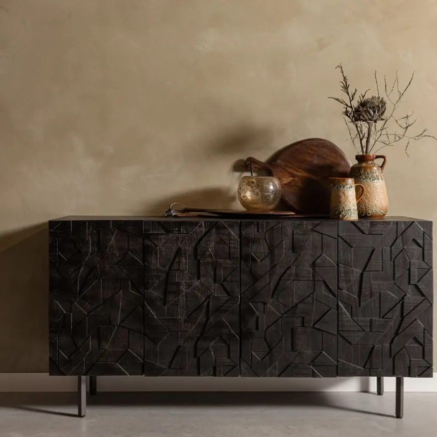 WOOOD Dressoir Counter Zwart - 160x83x40 cm