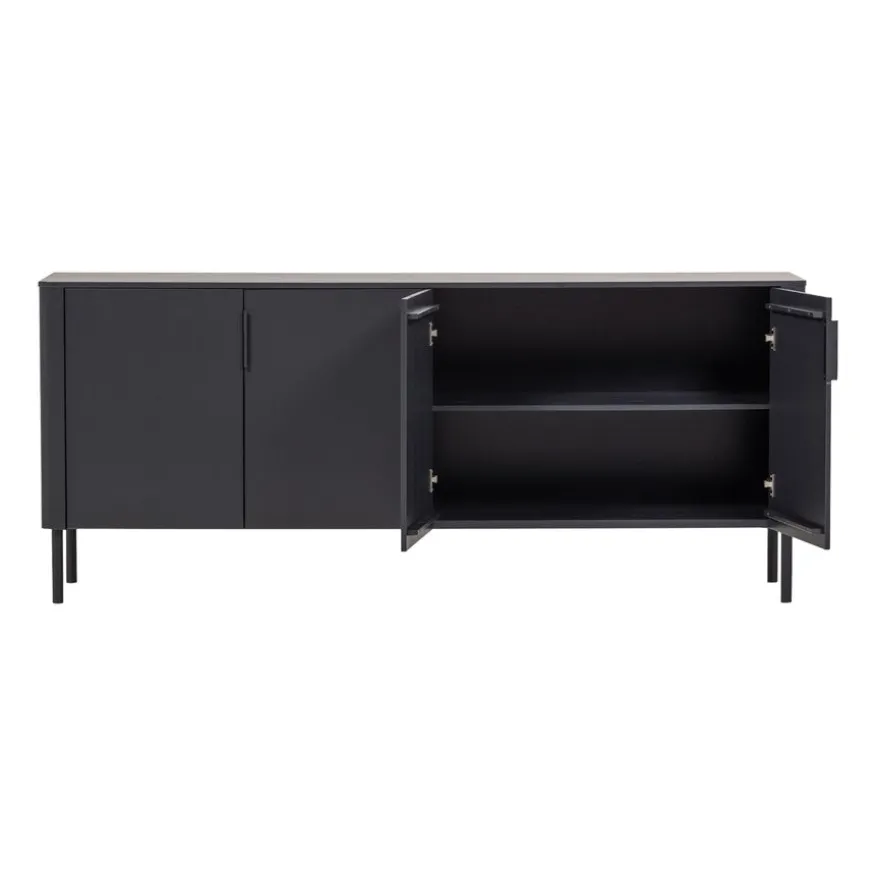 WOOOD Dressoir Gunnar Zwart - 201x85x44 cm